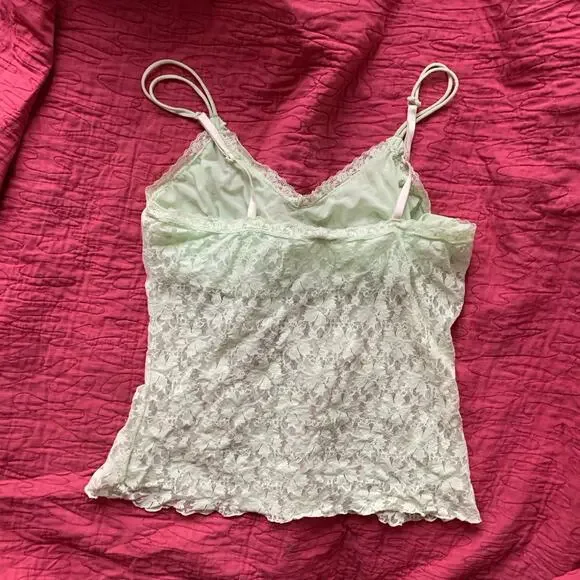 Y2K Vintage Light Green Lace Secret Treasures Camisole Sweetheart Flower MEDIUM - Picture 2 of 10